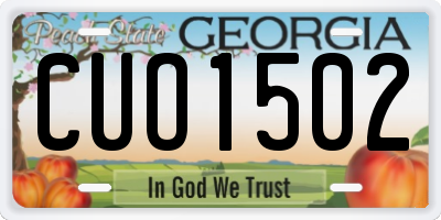 GA license plate CUO1502