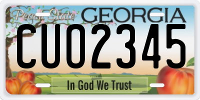 GA license plate CUO2345