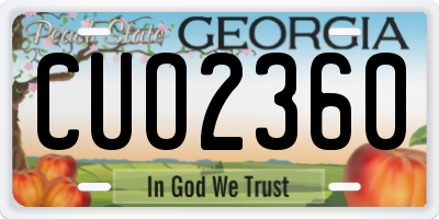 GA license plate CUO2360
