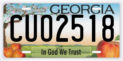GA license plate CUO2518