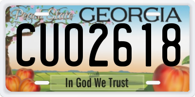 GA license plate CUO2618