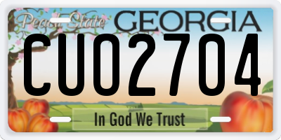 GA license plate CUO2704