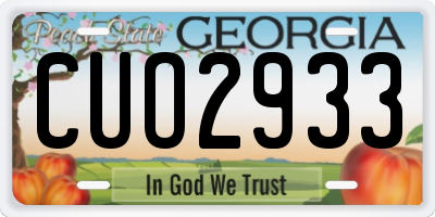 GA license plate CUO2933