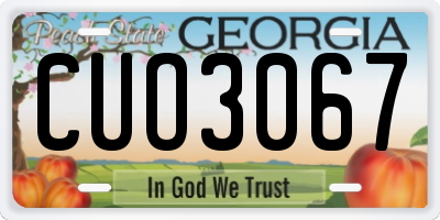 GA license plate CUO3067