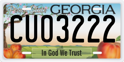 GA license plate CUO3222