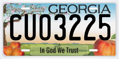 GA license plate CUO3225
