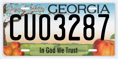 GA license plate CUO3287