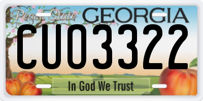 GA license plate CUO3322
