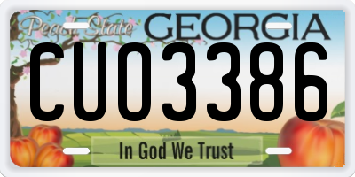 GA license plate CUO3386