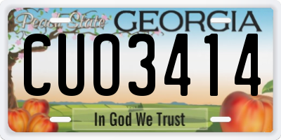 GA license plate CUO3414