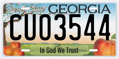 GA license plate CUO3544