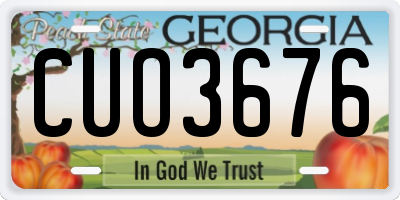 GA license plate CUO3676