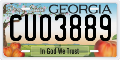 GA license plate CUO3889