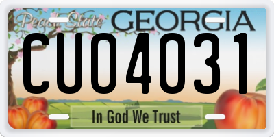 GA license plate CUO4031