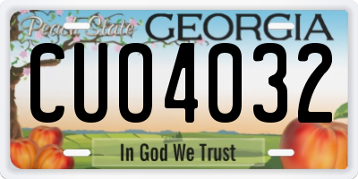 GA license plate CUO4032