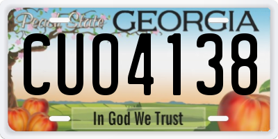 GA license plate CUO4138