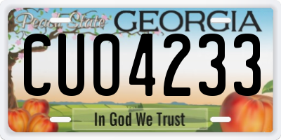 GA license plate CUO4233