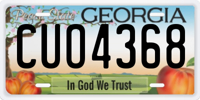GA license plate CUO4368