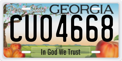 GA license plate CUO4668