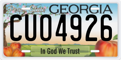GA license plate CUO4926