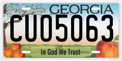 GA license plate CUO5063