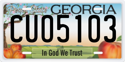 GA license plate CUO5103