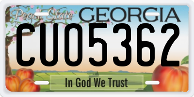 GA license plate CUO5362