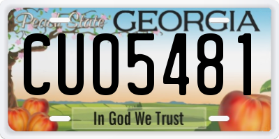GA license plate CUO5481