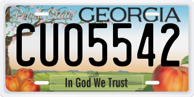 GA license plate CUO5542