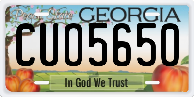 GA license plate CUO5650