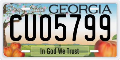GA license plate CUO5799
