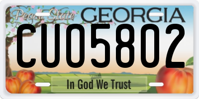 GA license plate CUO5802