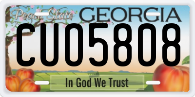 GA license plate CUO5808