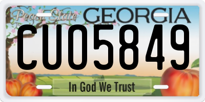 GA license plate CUO5849