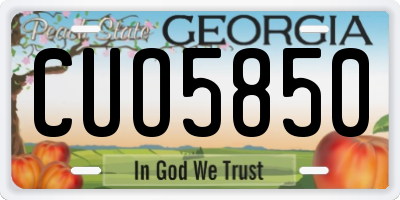 GA license plate CUO5850