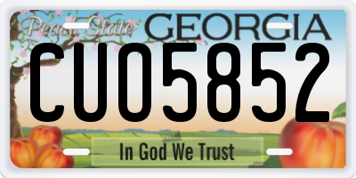 GA license plate CUO5852