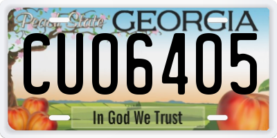 GA license plate CUO6405