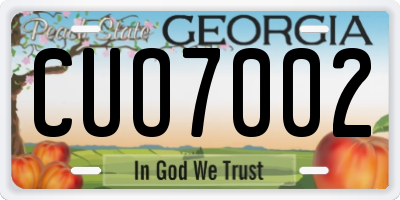 GA license plate CUO7002