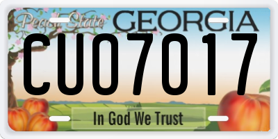 GA license plate CUO7017