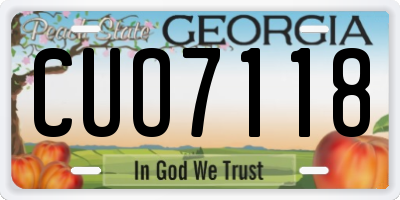 GA license plate CUO7118