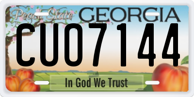 GA license plate CUO7144