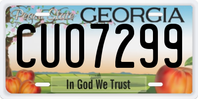 GA license plate CUO7299