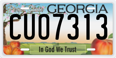 GA license plate CUO7313
