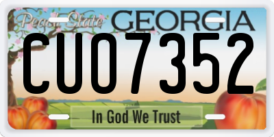 GA license plate CUO7352