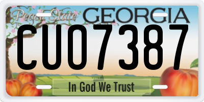 GA license plate CUO7387