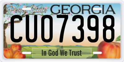 GA license plate CUO7398