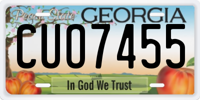 GA license plate CUO7455