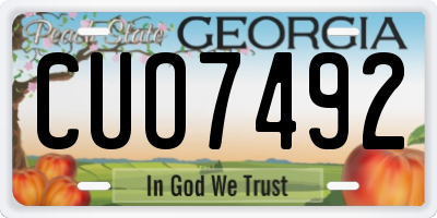 GA license plate CUO7492
