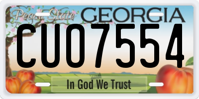 GA license plate CUO7554