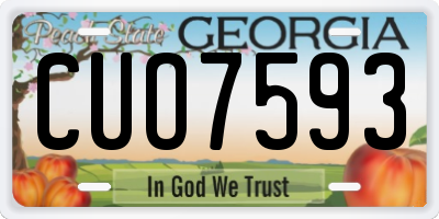 GA license plate CUO7593